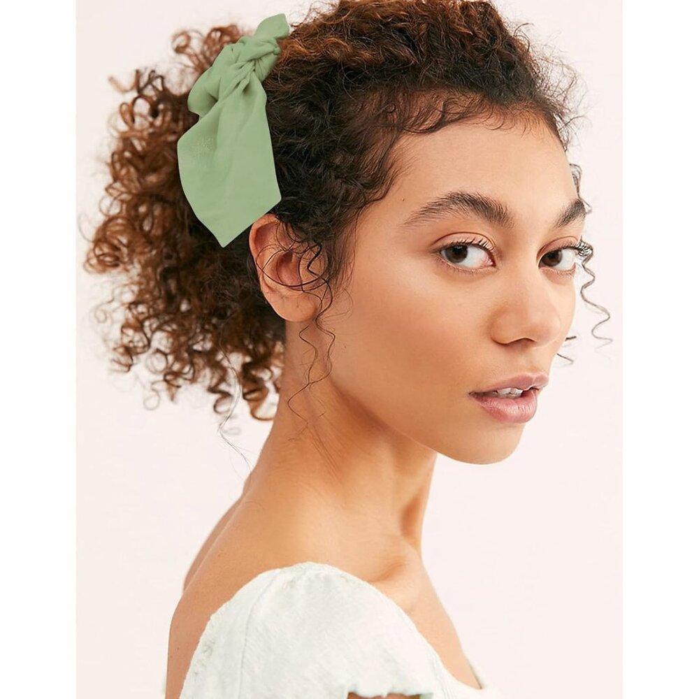 20 Pack Satin Scrunchies for Thick Hair, Hair Ties with Bow for Women's Hair, Bu - Picture 7 of 7